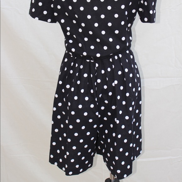 Vintage 80s Black/White Polka Dot Romper - Picture 4 of 5